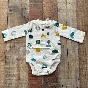 Oliver and rain long sleeve bodysuit newborn with tree clouds geometric shapes